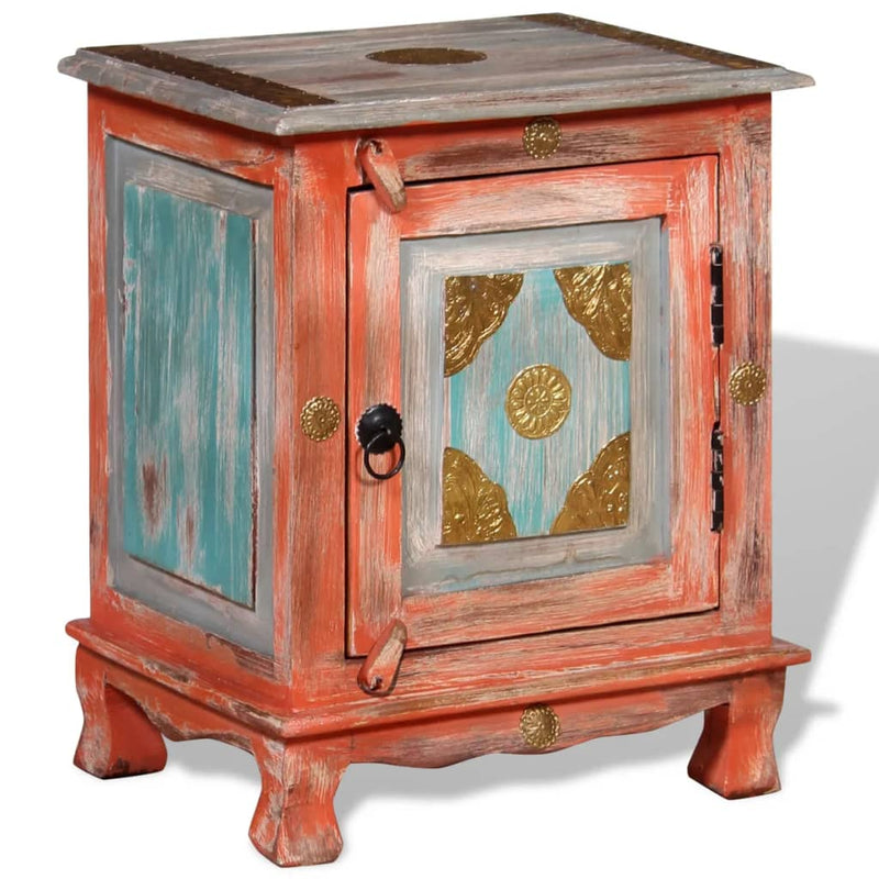 vidaXL Nightstand Solid Mango Wood Blue
