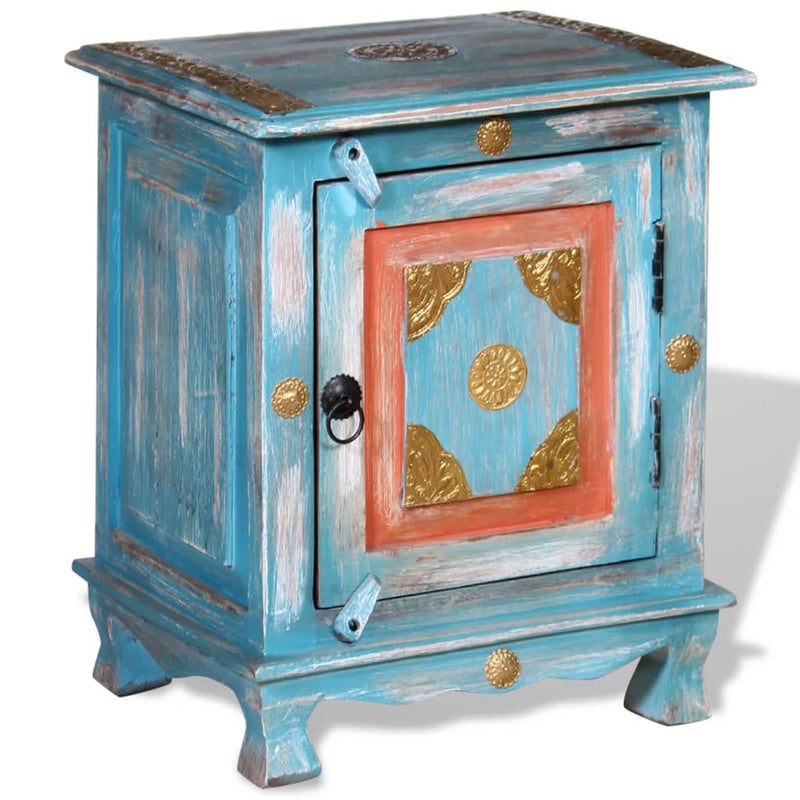 vidaXL Nightstand Solid Mango Wood Blue
