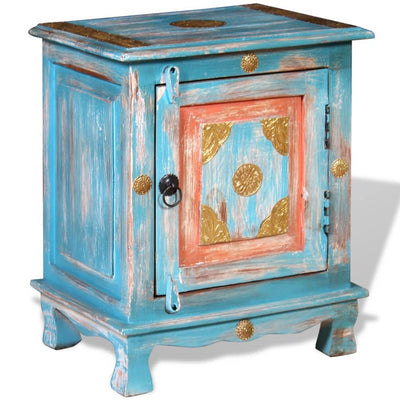 vidaXL Nightstand Solid Mango Wood Blue
