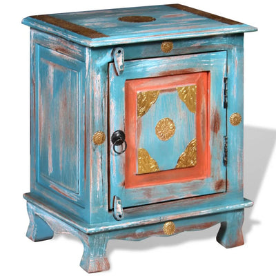 vidaXL Nightstand Solid Mango Wood Blue