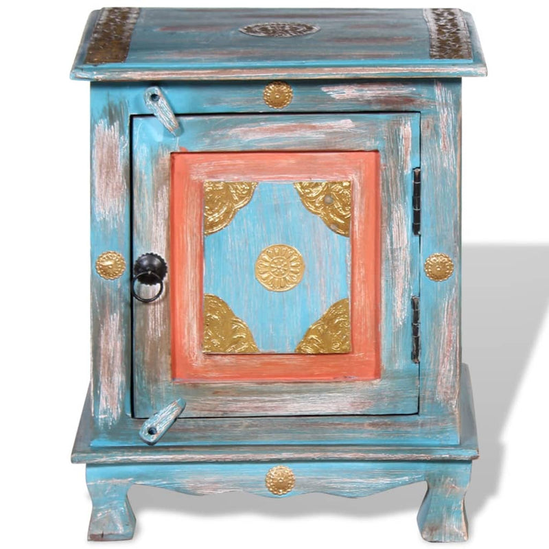 vidaXL Nightstand Solid Mango Wood Blue