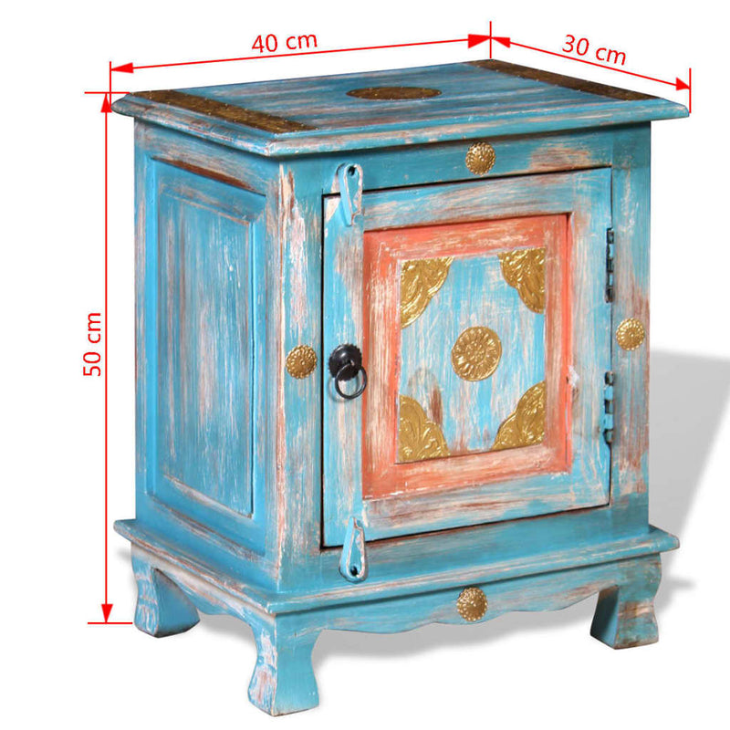 vidaXL Nightstand Solid Mango Wood Blue