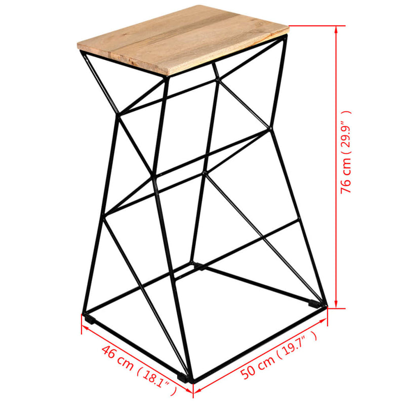vidaXL Bar Stool Solid Mango Wood