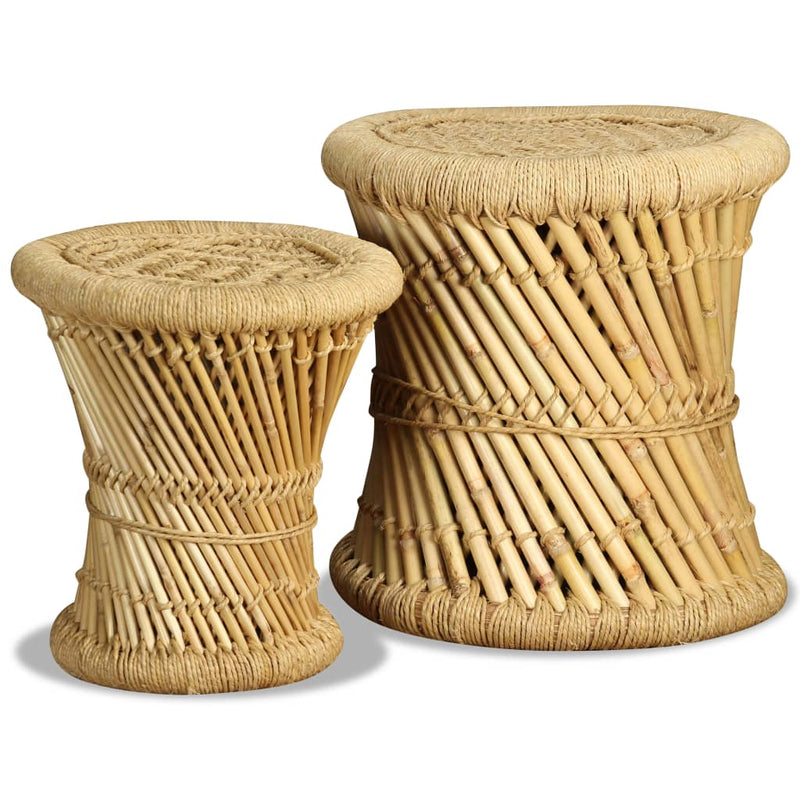 vidaXL Stools 2 pcs Bamboo and Jute