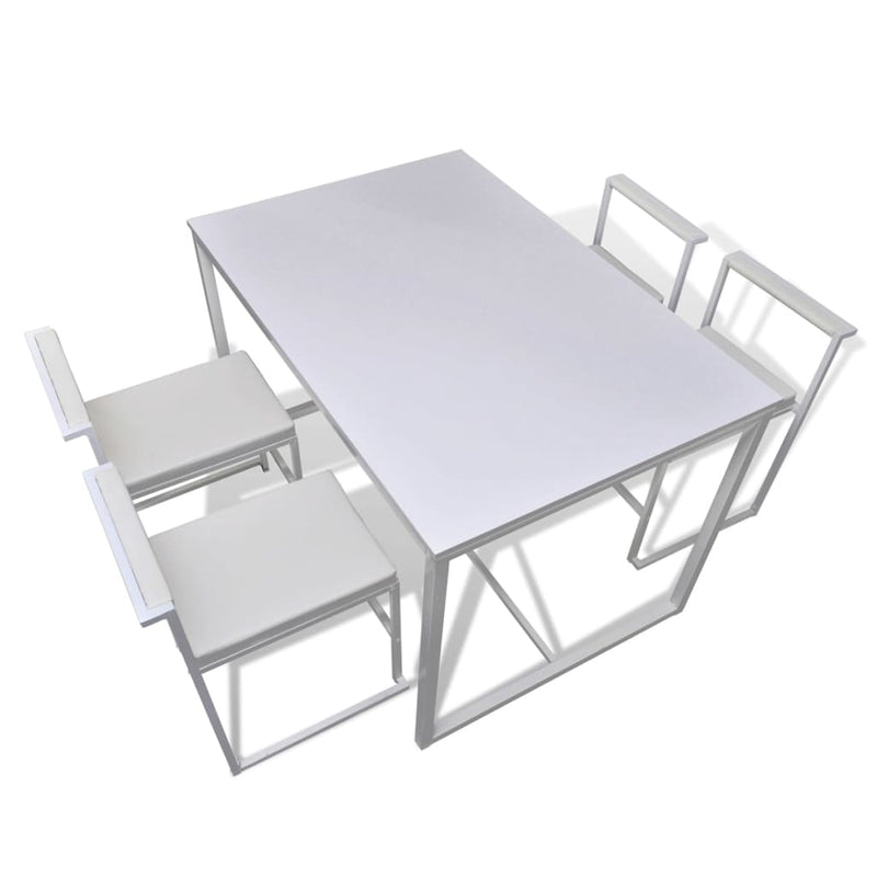 vidaXL 5 Piece Dining Table and Chair Set White