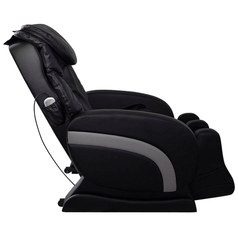 vidaXL Massage Chair Black Faux Leather
