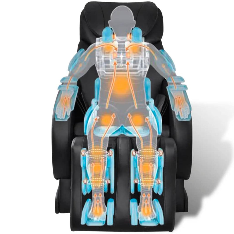 vidaXL Massage Chair Black Faux Leather