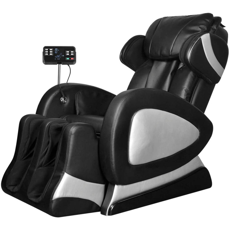 vidaXL Massage Chair with Super Screen Black Faux Leather