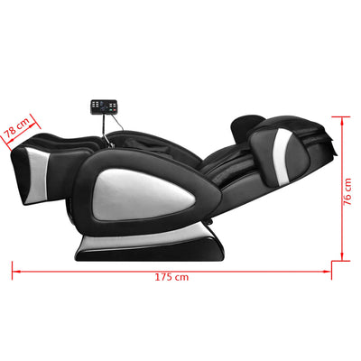 vidaXL Massage Chair with Super Screen Black Faux Leather