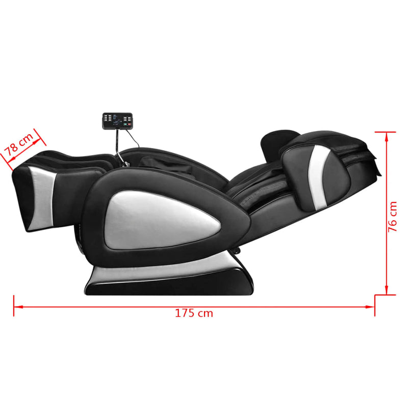 vidaXL Massage Chair with Super Screen Black Faux Leather