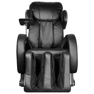 vidaXL Massage Chair with Super Screen Black Faux Leather