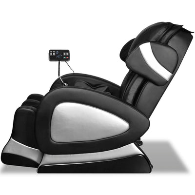 vidaXL Massage Chair with Super Screen Black Faux Leather
