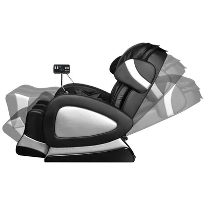 vidaXL Massage Chair with Super Screen Black Faux Leather