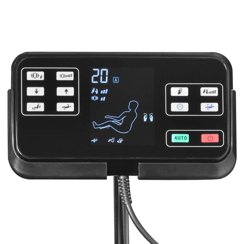 vidaXL Massage Chair with Super Screen Black Faux Leather