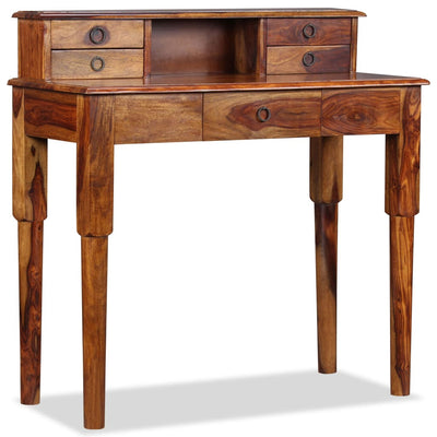 vidaXL Writing Desk with 5 Drawers Solid Sheesham Wood 90x40x90 cm