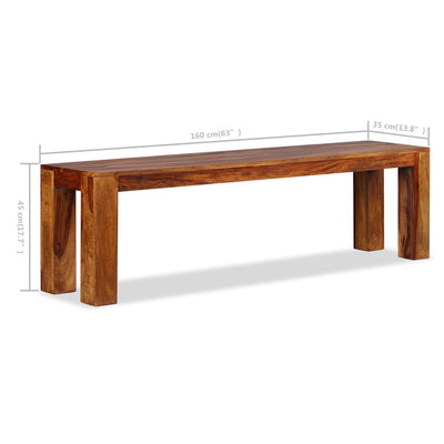 vidaXL Bench Solid Sheesham Wood 110x35x45 cm