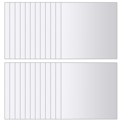 vidaXL 24 pcs Mirror Tiles Square Glass