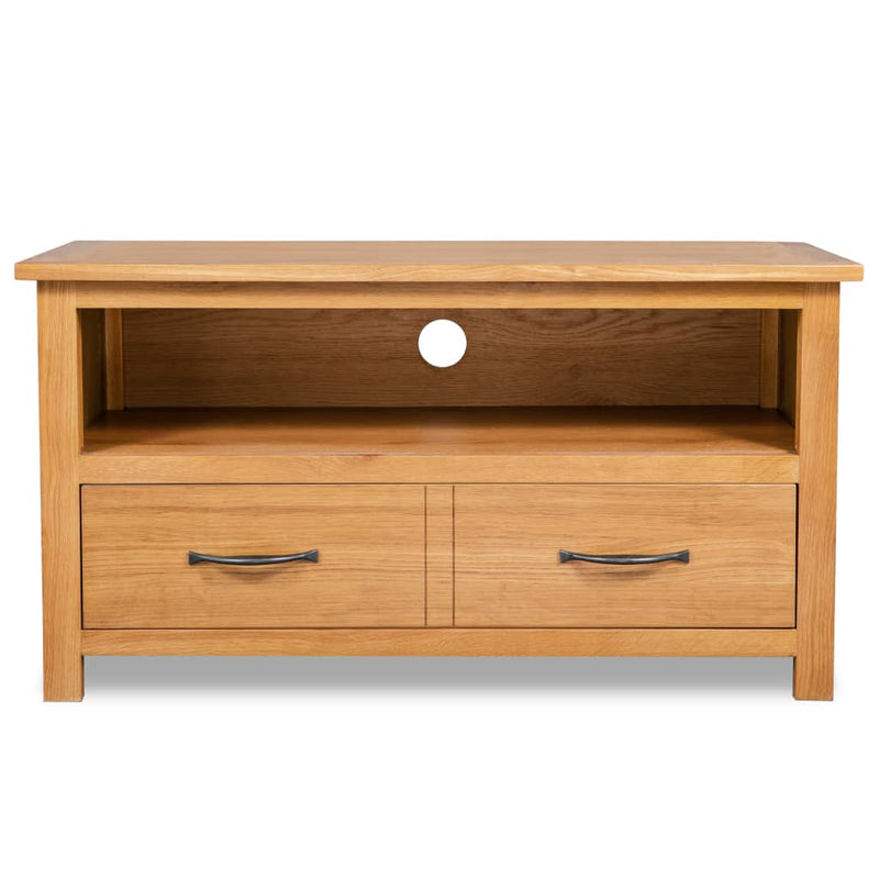vidaXL TV Cabinet 90x35x48 cm Solid Oak Wood