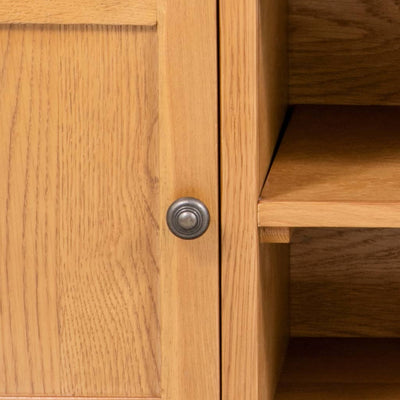 vidaXL TV Cabinet 120x35x48 cm Solid Oak Wood