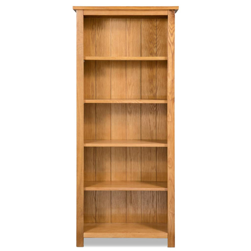 vidaXL 5-Tier Bookcase 60x22.5x140 cm Solid Oak Wood