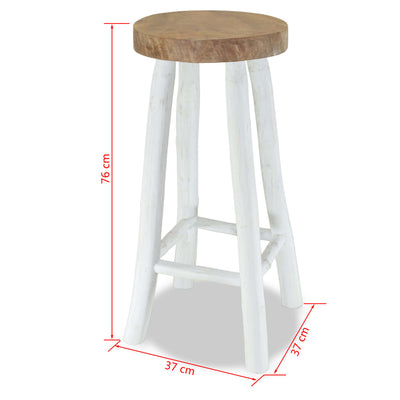 vidaXL Bar Stool Solid Teak Wood