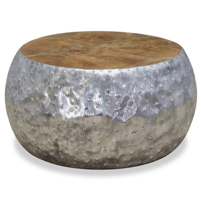 vidaXL Coffee Table Aluminium Teak 60x60x30 cm