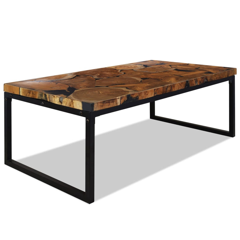 vidaXL Coffee Table Teak Resin 110x60x40 cm