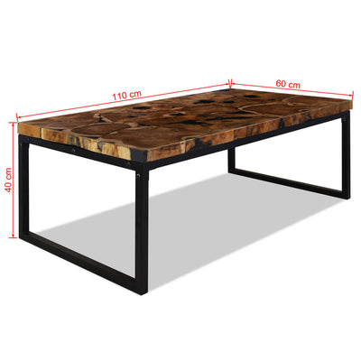 vidaXL Coffee Table Teak Resin 110x60x40 cm