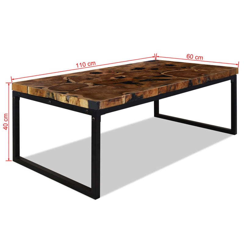 vidaXL Coffee Table Teak Resin 110x60x40 cm