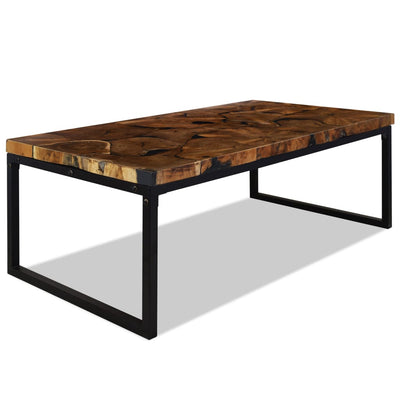 vidaXL Coffee Table Teak Resin 110x60x40 cm