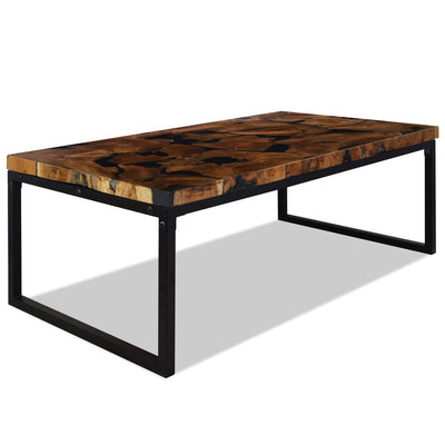 vidaXL Coffee Table Teak Resin 110x60x40 cm