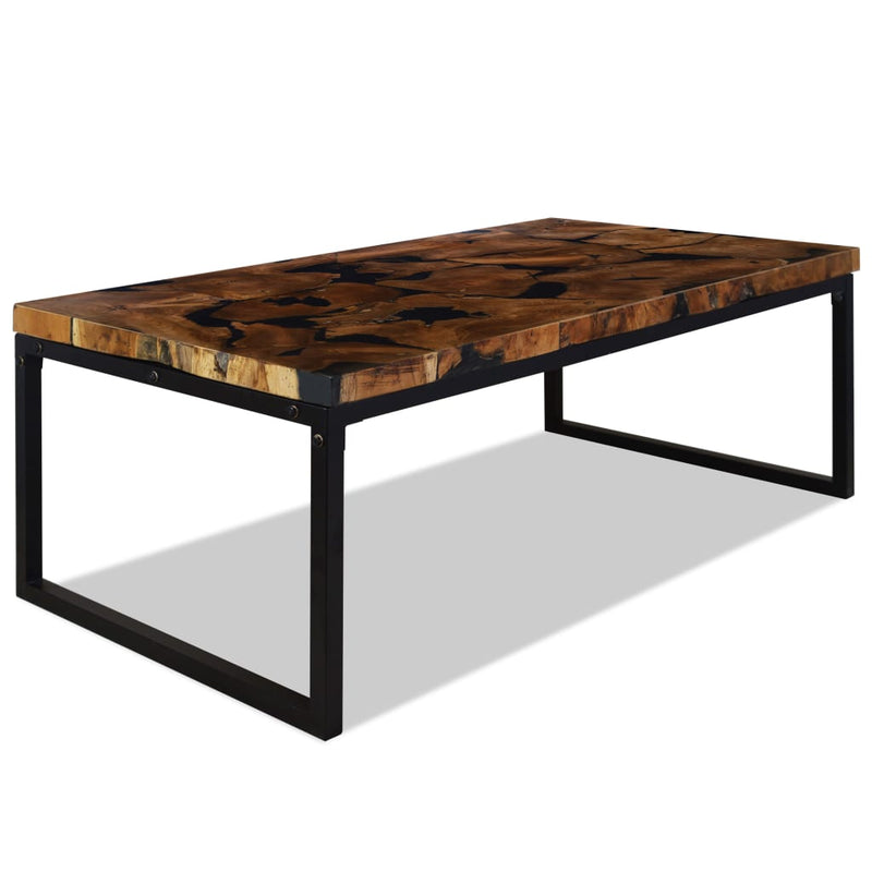 vidaXL Coffee Table Teak Resin 110x60x40 cm