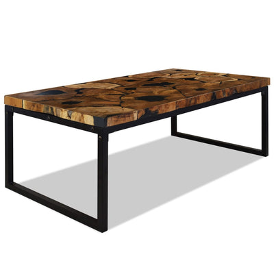 vidaXL Coffee Table Teak Resin 110x60x40 cm