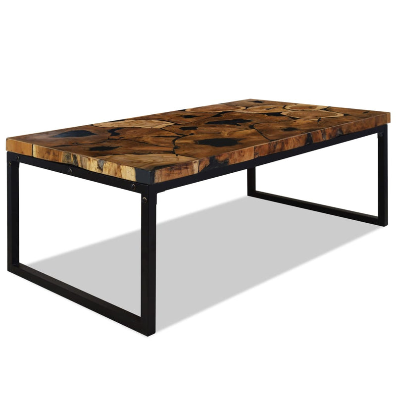 vidaXL Coffee Table Teak Resin 110x60x40 cm