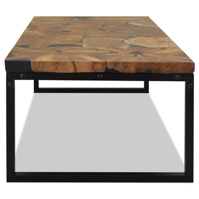 vidaXL Coffee Table Teak Resin 110x60x40 cm
