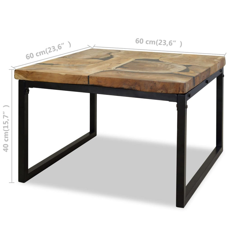vidaXL Coffee Table Teak Resin 110x60x40 cm