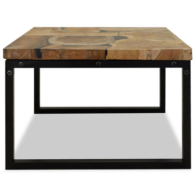 vidaXL Coffee Table Teak Resin 110x60x40 cm