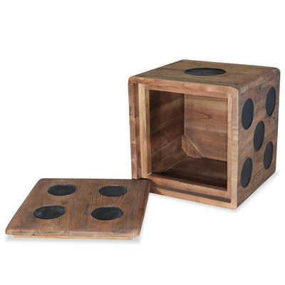vidaXL Storage Box Mindi Wood 40x40x40 cm Dice Design