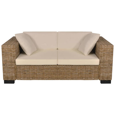 vidaXL 2-Seater and 3-Seater Sofa Set Real Rattan