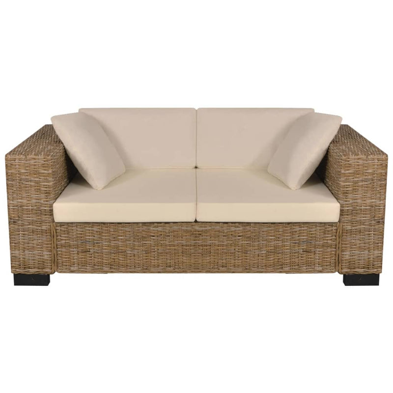 vidaXL 2-Seater and 3-Seater Sofa Set Real Rattan