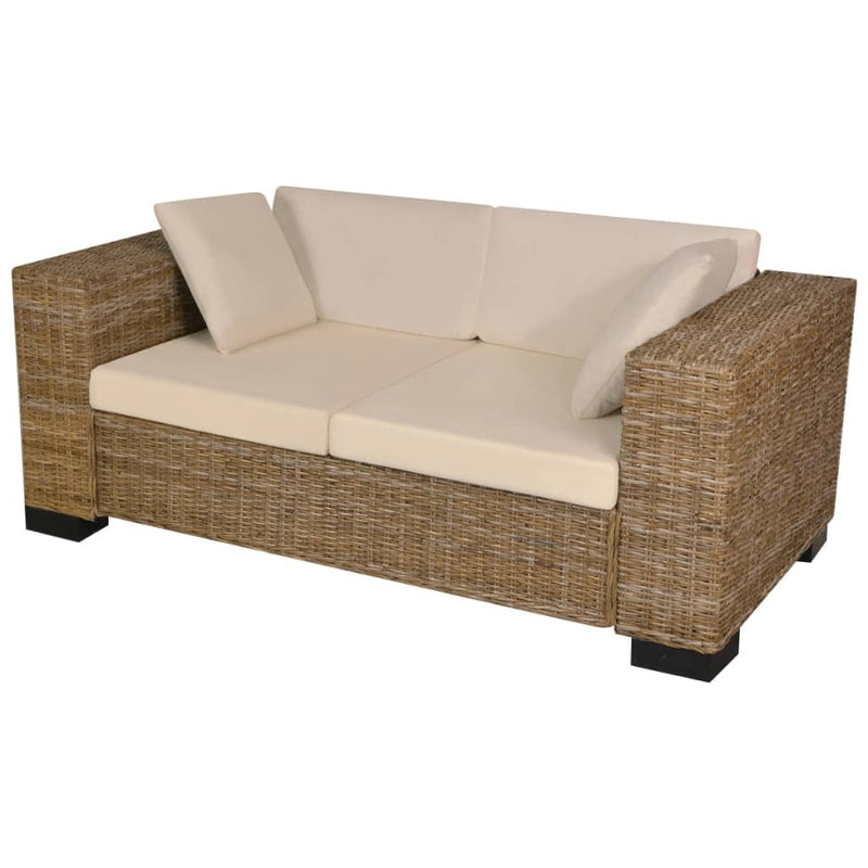 vidaXL 2-Seater and 3-Seater Sofa Set Real Rattan