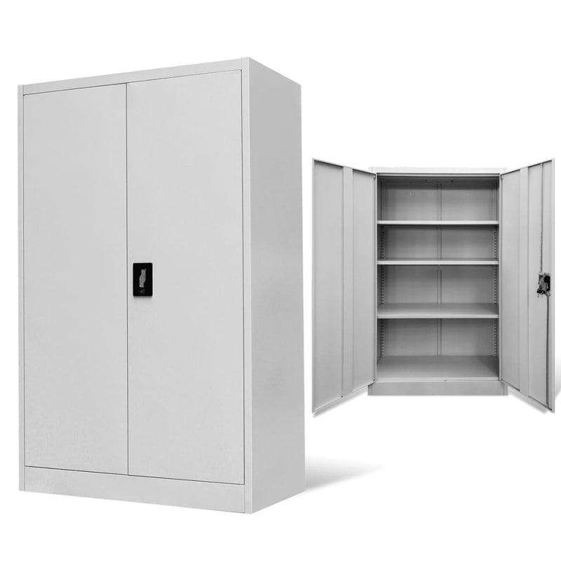 vidaXL Office Cabinet 90x40x140 cm Steel Grey