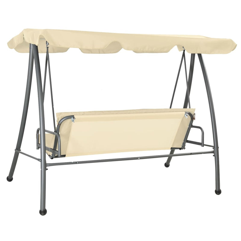 vidaXL Outdoor Swing Bench with Canopy Coffee