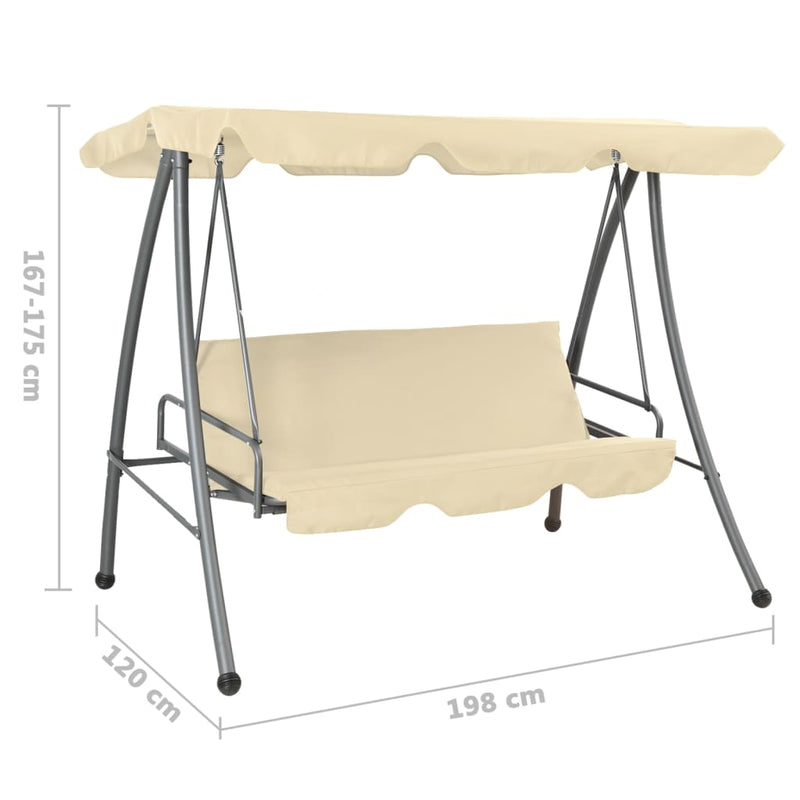 vidaXL Outdoor Swing Bench with Canopy Coffee