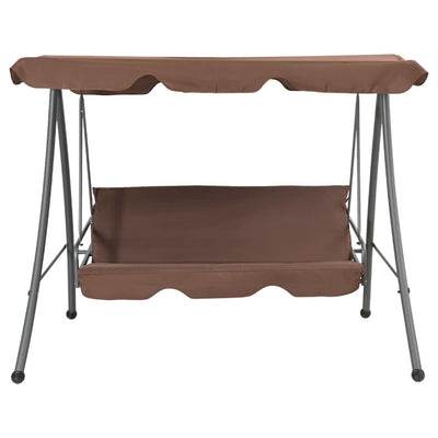 vidaXL Outdoor Swing Bench with Canopy Coffee