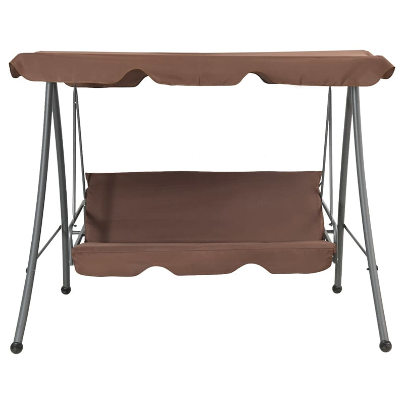 vidaXL Outdoor Swing Bench with Canopy Coffee