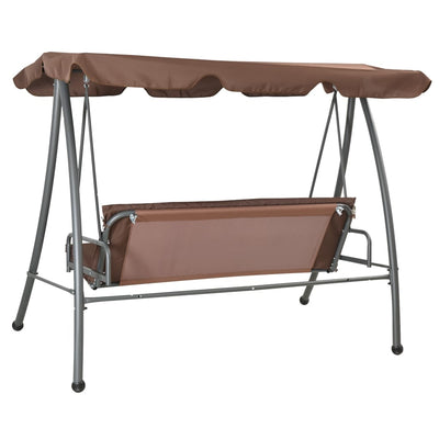 vidaXL Outdoor Swing Bench with Canopy Coffee