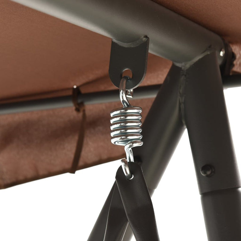 vidaXL Outdoor Swing Bench with Canopy Coffee