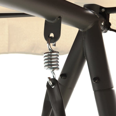 vidaXL Outdoor Convertible Swing Bench with Canopy Coffee