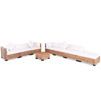 vidaXL Sofa Set 27 Pieces Natural Rattan